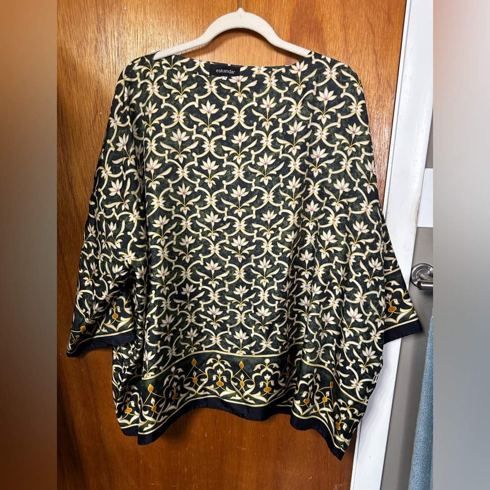 Eskandar silk tunic blouse poncho Size 0